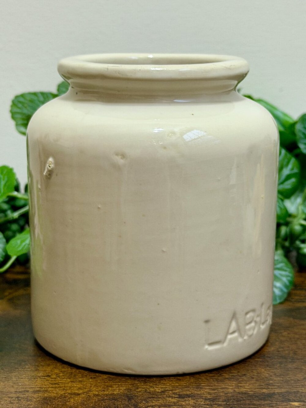 Vintage French Lab Lagny Mustard Stoneware Crock Jar Vase Pottery Mid Century - Picture 7 of 12